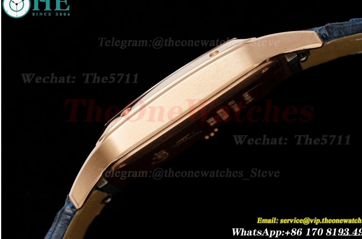 Dial Santos Quartz AF Blue LE Silver RG Dumont 0301